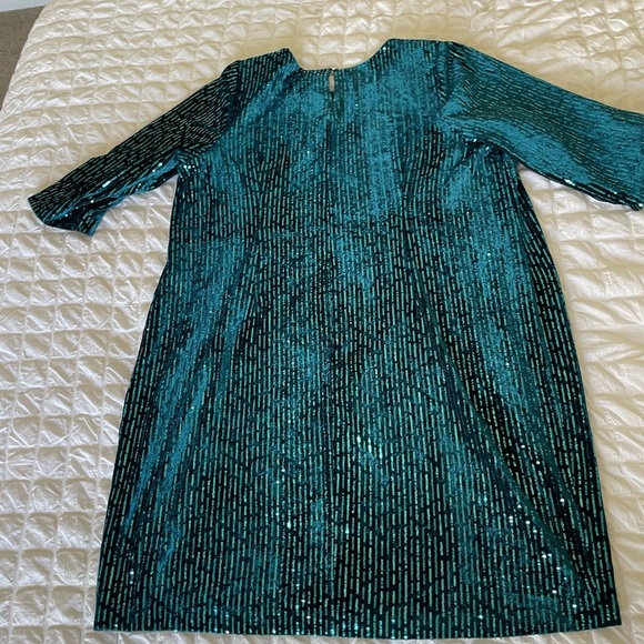 Lane Bryant  Teal Sequin velvet Dress - Picture 10 of 10